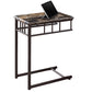 HomeRoots 18" x 12" x 24" MDF and Metal Accent Table in Cappuccino Brown Finish