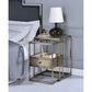 HomeRoots 18' x 15' x 26' 2Pc Clear Glass And Antique Brass Nesting Table