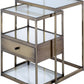 HomeRoots 18' x 15' x 26' 2Pc Clear Glass And Antique Brass Nesting Table