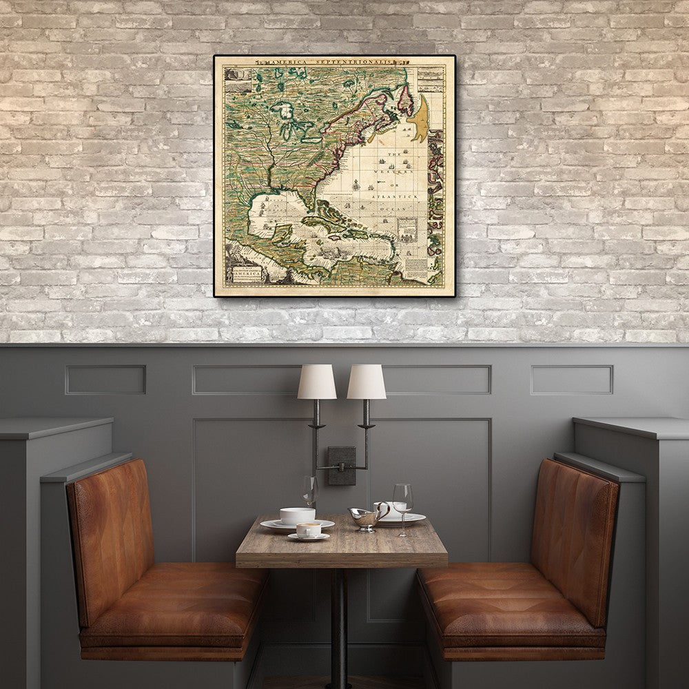 HomeRoots 18" x 18" Vintage 1773 Map of British Empire in North America Wall Art