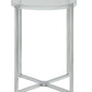 HomeRoots 18" x 18" x 19" Chrome Metal Side Table With Clear Acrylic Top