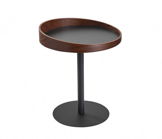 HomeRoots 18" x 18" x 20-21.5" End Table in Black Finish