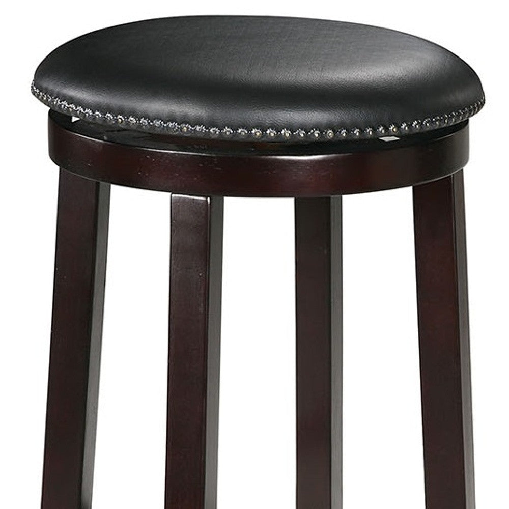 HomeRoots 18" x 18" x 29" Espresso Swivel Bar Chair In Set Of Two