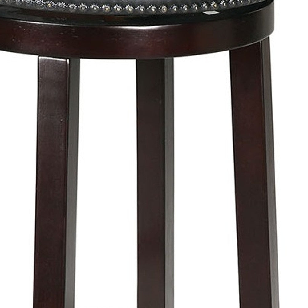 HomeRoots 18" x 18" x 29" Espresso Swivel Bar Chair In Set Of Two