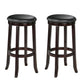 HomeRoots 18" x 18" x 29" Espresso Swivel Bar Chair In Set Of Two