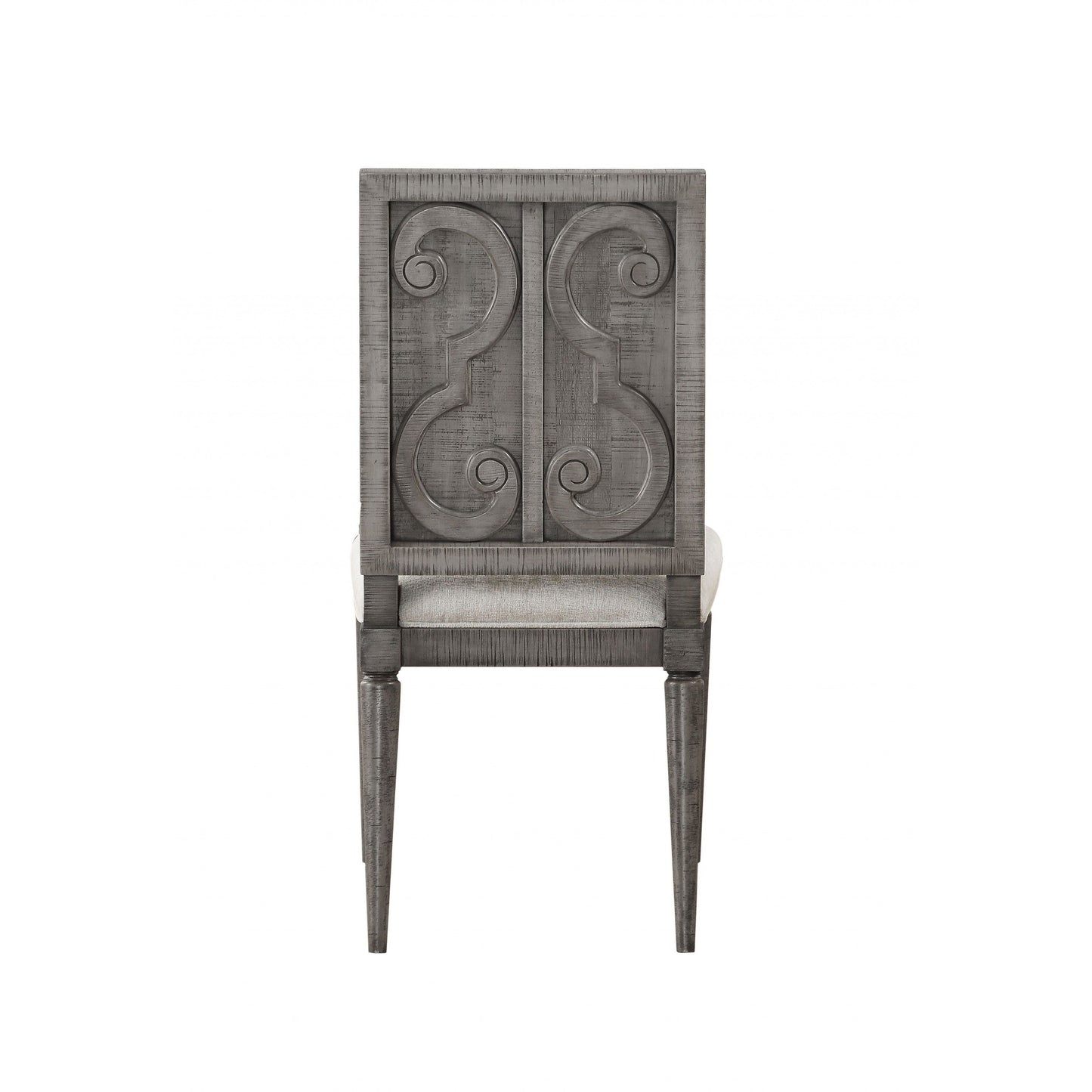 HomeRoots 18" x 21" x 41" Salvaged Natural Wood Upholstered Seat Side Chair in Set of Two