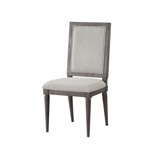 HomeRoots 18" x 21" x 41" Salvaged Natural Wood Upholstered Seat Side Chair in Set of Two