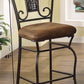 HomeRoots 18' x 22' x 41' 2-Piece Fabric And Antique Bronze Counter Height Chair