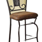 HomeRoots 18' x 22' x 41' 2-Piece Fabric And Antique Bronze Counter Height Chair