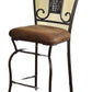 HomeRoots 18' x 22' x 41' 2-Piece Fabric And Antique Bronze Counter Height Chair