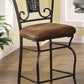 HomeRoots 18' x 22' x 41' 2-Piece Fabric And Antique Bronze Counter Height Chair