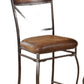HomeRoots 18' x 22' x 41' 2-Piece Fabric And Black With Gold Brush Counter Height Chair