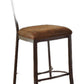 HomeRoots 18' x 22' x 41' 2-Piece Fabric And Black With Gold Brush Counter Height Chair