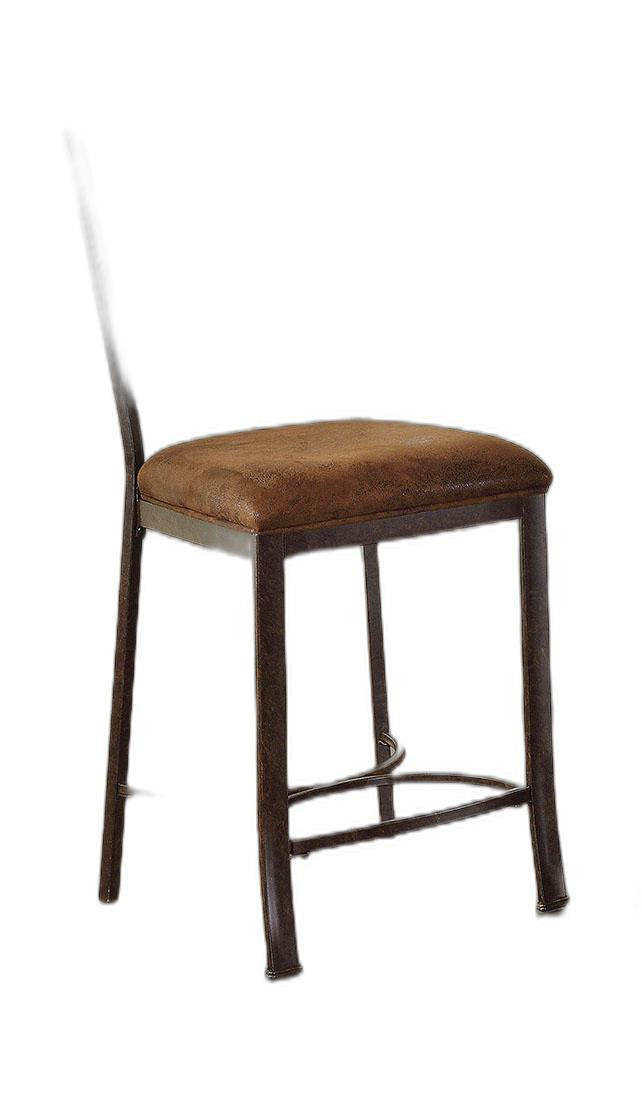HomeRoots 18' x 22' x 41' 2-Piece Fabric And Black With Gold Brush Counter Height Chair