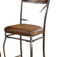 HomeRoots 18' x 22' x 41' 2-Piece Fabric And Black With Gold Brush Counter Height Chair