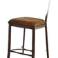 HomeRoots 18' x 22' x 41' 2-Piece Fabric And Black With Gold Brush Counter Height Chair