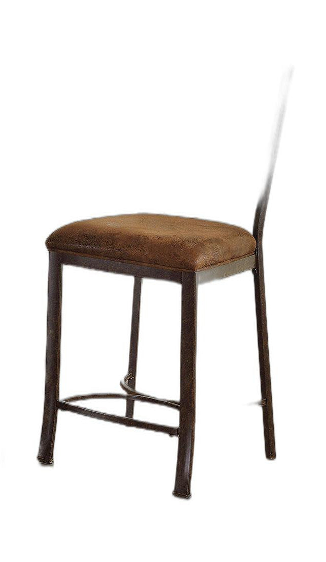 HomeRoots 18' x 22' x 41' 2-Piece Fabric And Black With Gold Brush Counter Height Chair