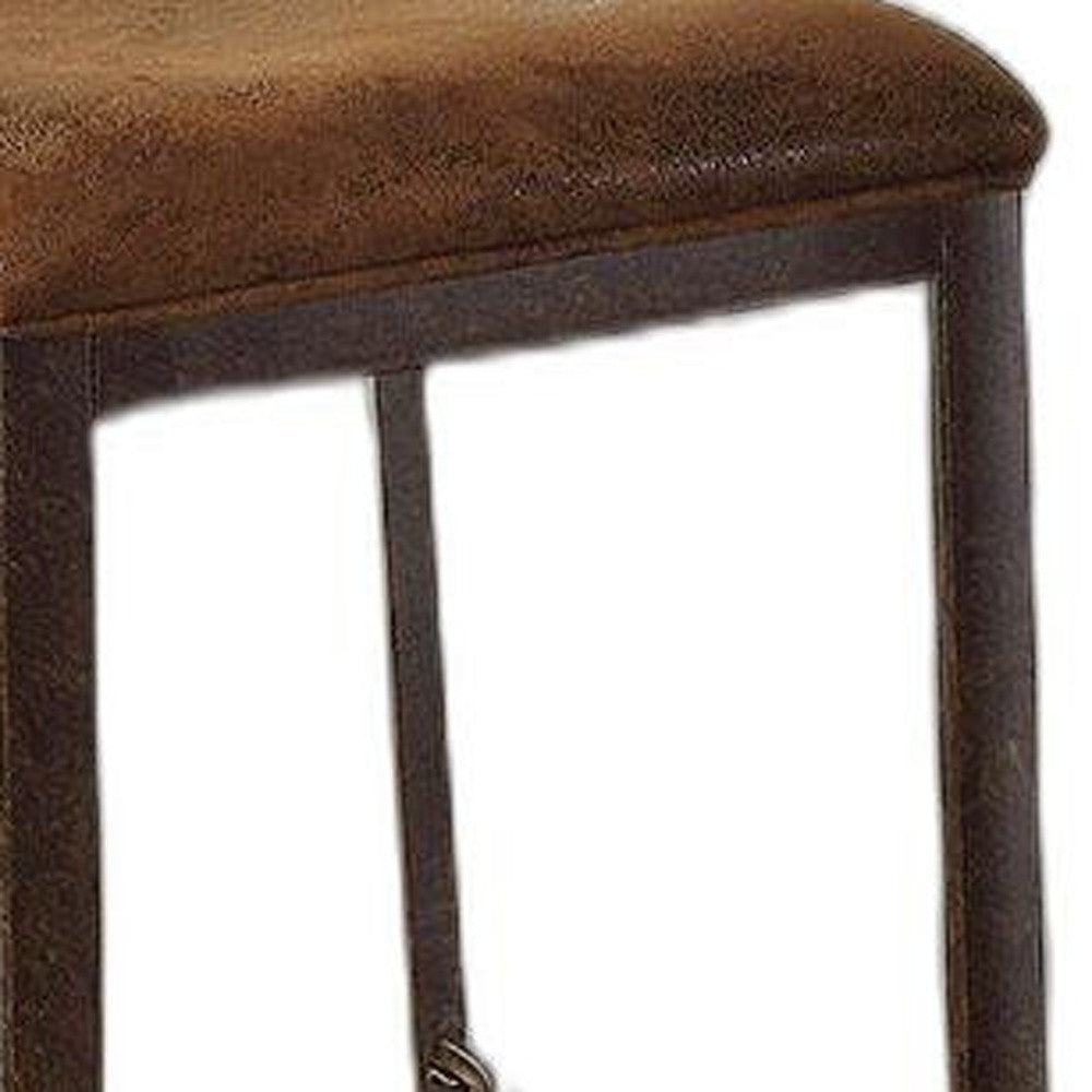 HomeRoots 18' x 22' x 41' 2-Piece Fabric And Black With Gold Brush Counter Height Chair