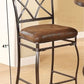 HomeRoots 18' x 22' x 41' 2-Piece Fabric And Black With Gold Brush Counter Height Chair