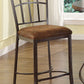 HomeRoots 18' x 22' x 41' 2-Piece Fabric And Black With Gold Brush Counter Height Chair