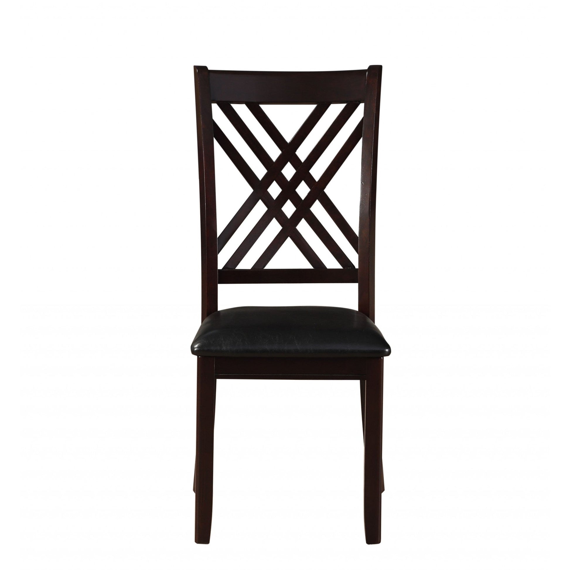 HomeRoots 18" x 22" x 41" Black And Espresso Side Chair In Set Of Two
