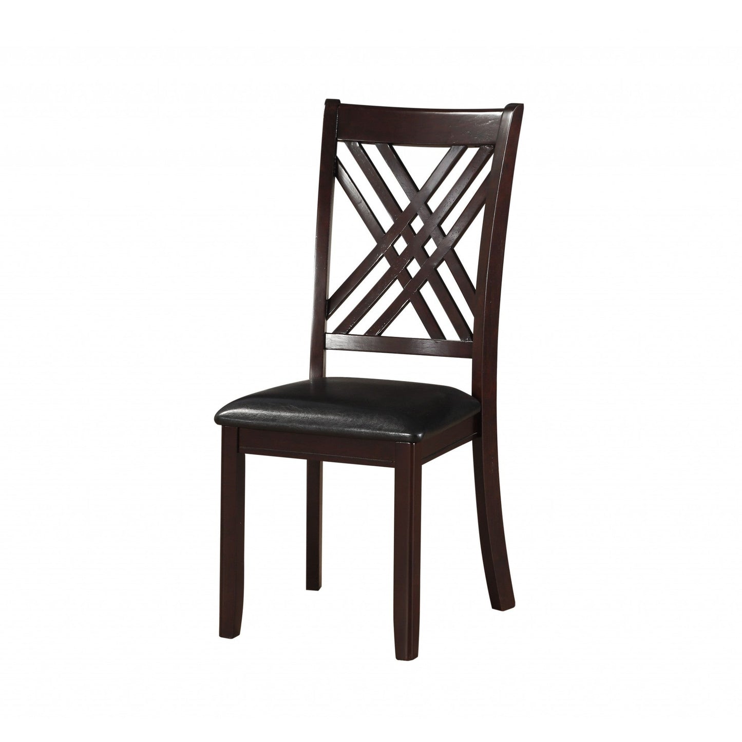 HomeRoots 18" x 22" x 41" Black And Espresso Side Chair In Set Of Two
