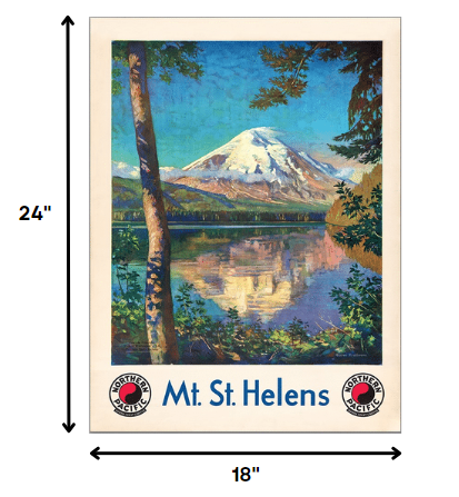 HomeRoots 18" x 24" Mt. St. Helens c1920s Vintage Travel Poster Wall Art