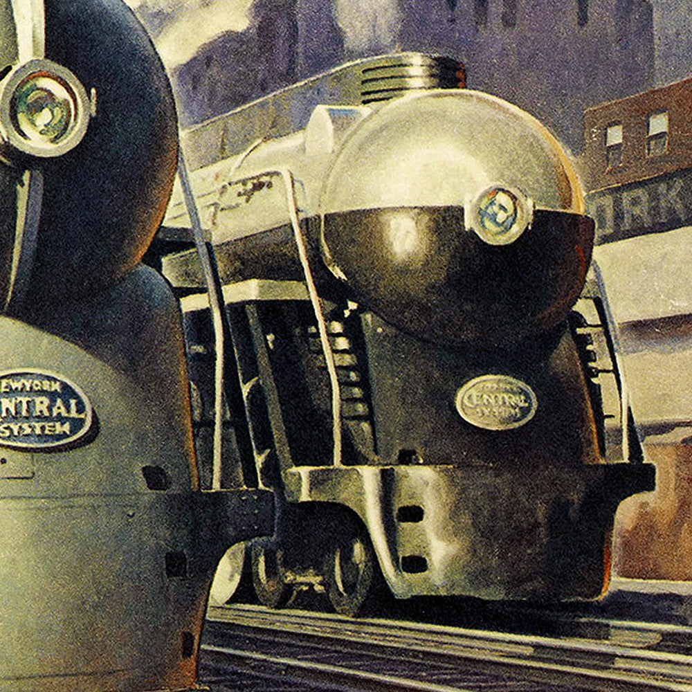 HomeRoots 18" x 24" New York Railroad Vintage Travel Poster Wall Art