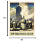 HomeRoots 18" x 24" New York Railroad Vintage Travel Poster Wall Art