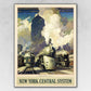 HomeRoots 18" x 24" New York Railroad Vintage Travel Poster Wall Art