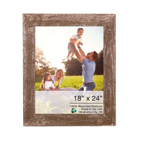 HomeRoots 18" x 24" Rustic Farmhouse Espresso Wood Frame