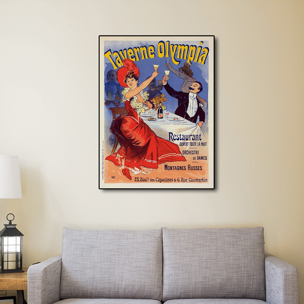 HomeRoots 18" x 24" Taverne Olympia French Restaraunt Wall Art Print