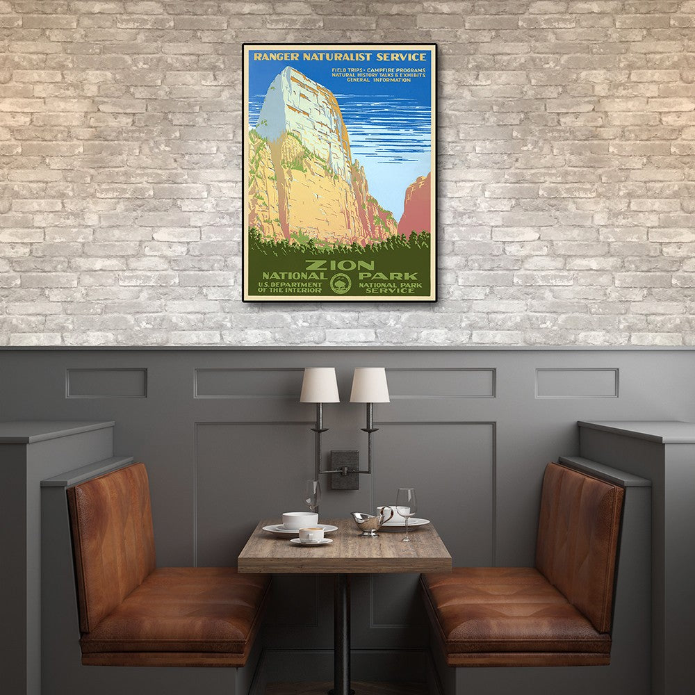 HomeRoots 18" x 24" Zion National Park c1938 Vintage Travel Poster Wall Art