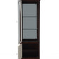 HomeRoots 18" x 26" x 78" Wood Curio Cabinet With White and Walnut Finish