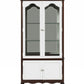 HomeRoots 18" x 39" x 78" Wood Curio Cabinet in Walnut and White Finish