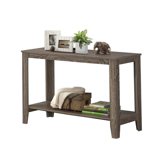 HomeRoots 18" x 44" x 28" Accent Table in Dark Taupe Finish