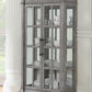 HomeRoots 18" x 44" x 80" Wood Glass Curio in Salvaged Natural Finish