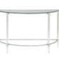 HomeRoots 18" x 48" x 29" Clear Acrylic Glass and Metal Sofa Table With Chrome Finish