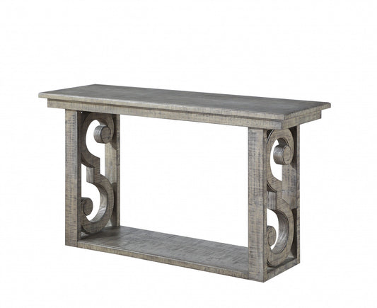 HomeRoots 18" x 52" x 30" Salvaged Natural Wood Sofa Table