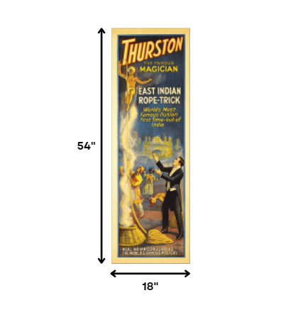 HomeRoots 18" x 54" Thurston Rope Trick Vintage Magic Poster Wall Art