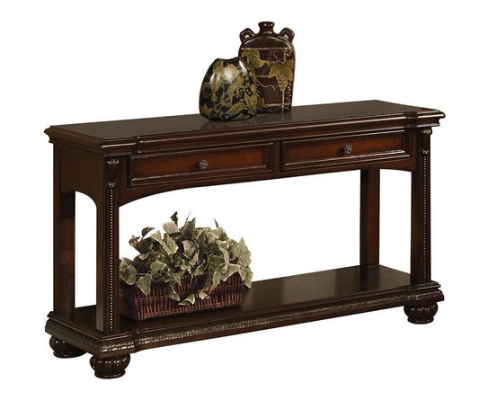 HomeRoots 18" x 54" x 30" Veneer Sofa Table With Cherry Wood Finish