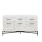 HomeRoots 18" x 54" x 30" White Metal Console Table With Weathered Wood Pattern