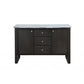 HomeRoots 18" x 54" x 36" Wood Marble Server With Marble and Gray Oak Finish