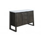 HomeRoots 18" x 54" x 36" Wood Marble Server With Marble and Gray Oak Finish