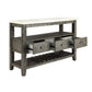 HomeRoots 18" x 54" x 36" Wood Server With White Marble and Gray Oak Finish