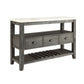 HomeRoots 18" x 54" x 36" Wood Server With White Marble and Gray Oak Finish