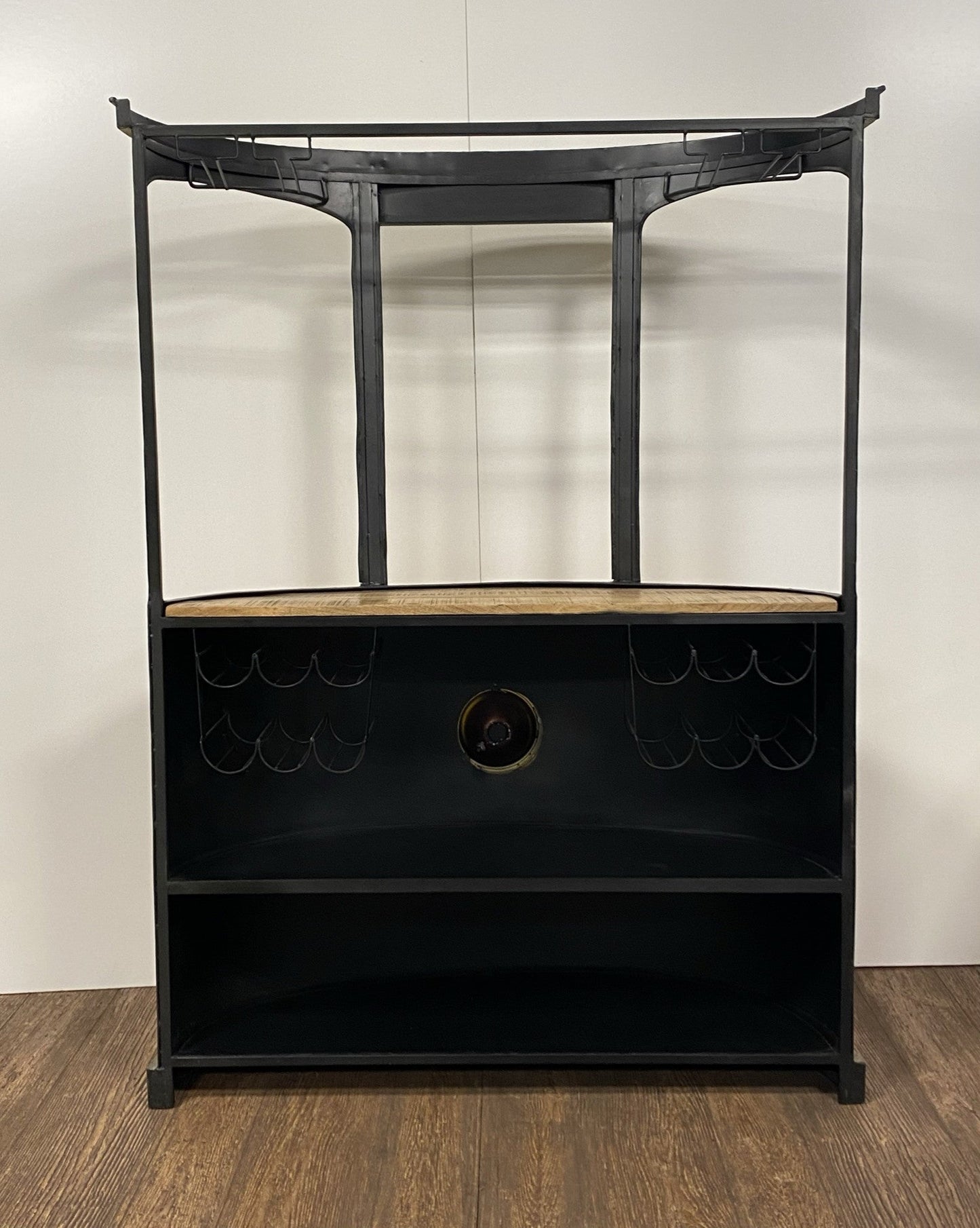 HomeRoots 18" x 70.5" x 49.5" London Tram Bar With Yellow And Orange Finish