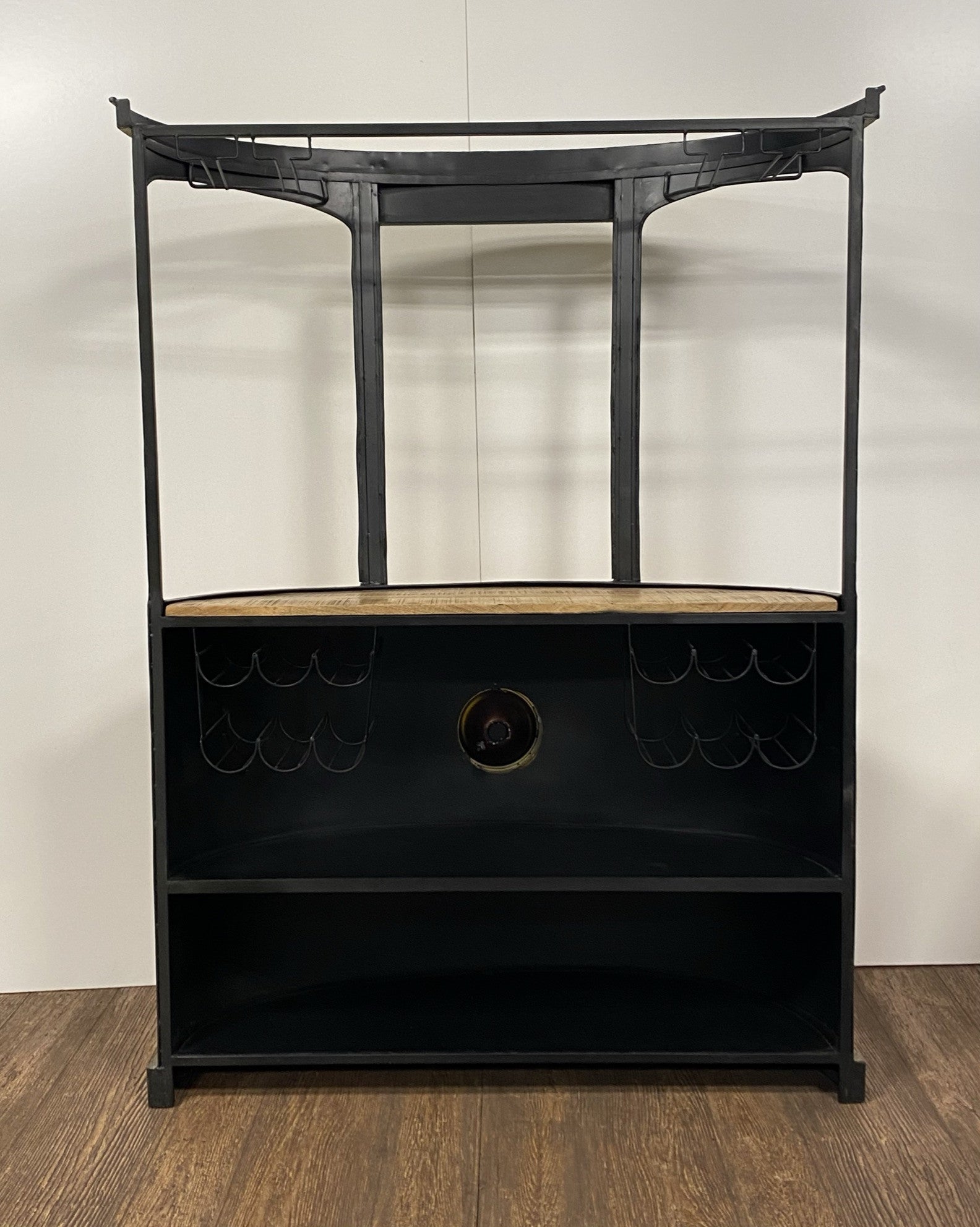 HomeRoots 18" x 70.5" x 49.5" London Tram Bar With Yellow And Orange Finish