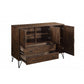 HomeRoots 18" x48" x 36" Metal Wood Server in Walnut and Black Finish