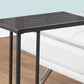 HomeRoots 18.25" x 10.25" x 24" Metal Tempered Glass Accent Table in Black Finish